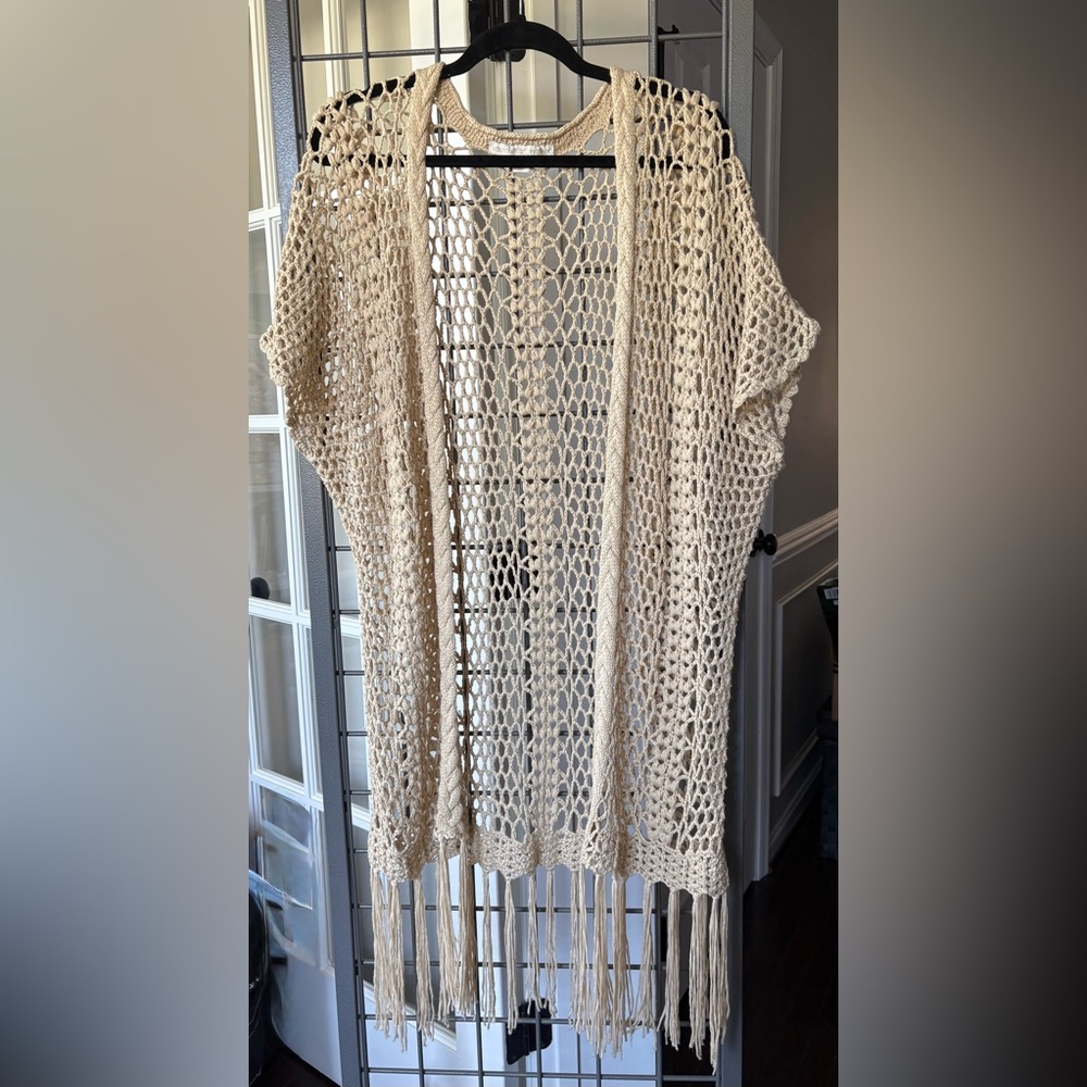 Boston Proper Cover-up, kimono, Cardigan. Size S in a natural camel color.